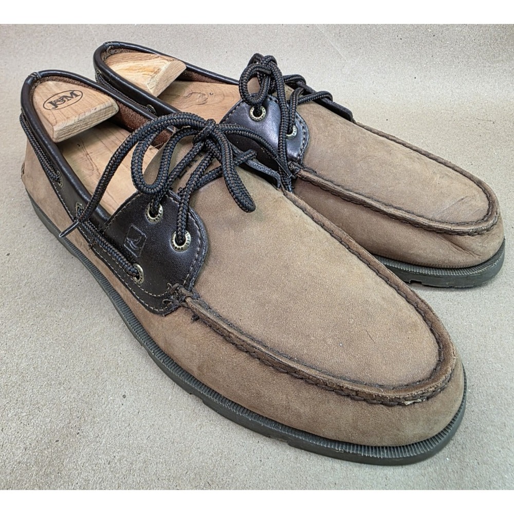 Sperry Men's (SZ 11.5 M) Authentic Brown Original 2-Eye Boat Shoe leather